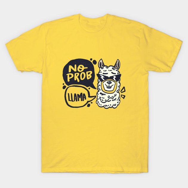 No Prob Lama T-Shirt by Mako Design 